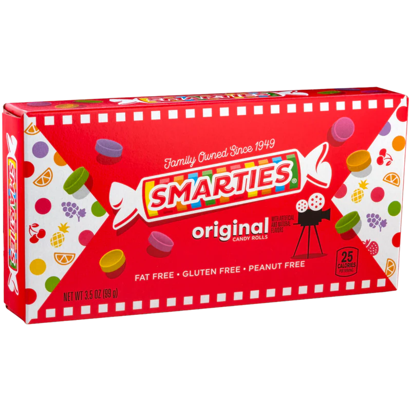 SMARTIES ORIGINAL CANDY ROLLS THEATRE BOX 99G