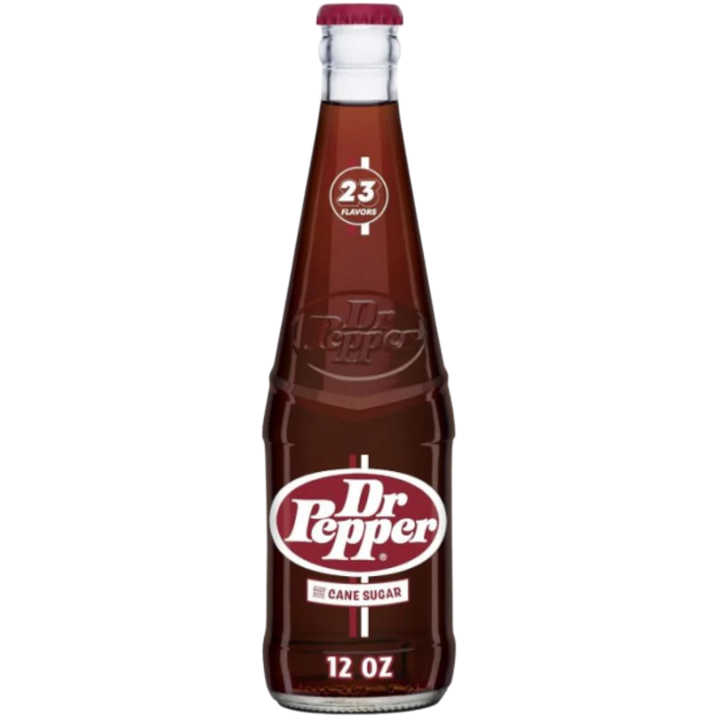 DR PEPPER REAL CANE SUGAR RETRO GLASS BOTTLE (ORIGINAL TEXAS VERSION) 355ML
