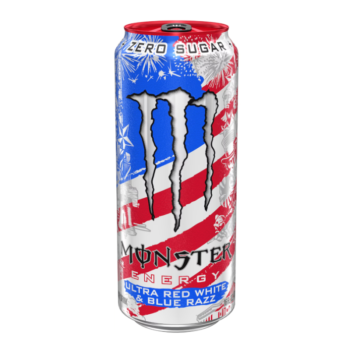Monster Ultra Red White & Blue Razz 473ml – American USA Energy Drink