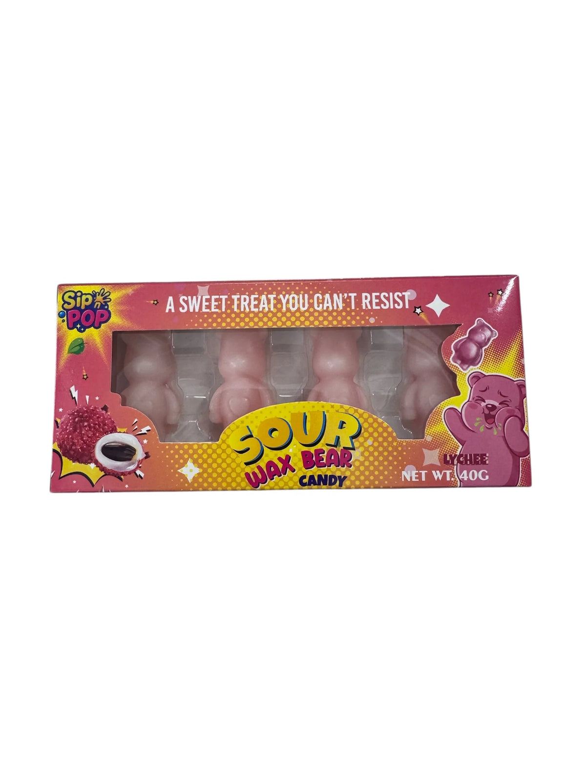 Sour Wax Candy Bears Lychee Flavour | Fruity Sour Novelty Candy | Sweet Treats