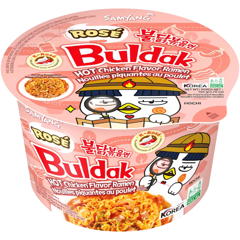 SAMYANG BULDAK ROSE FLAVOUR (Creamy Bacon Carbonara) RAMEN BOWL