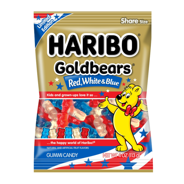 HARIBO GOLDBEARS RED WHITE & BLUE 113G