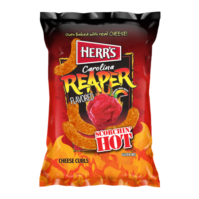 HERR'S CAROLINA REAPER FLAVOURED CHEESE CURLS 170G
