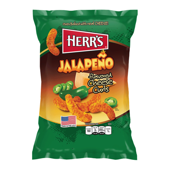 HERR'S JALAPENO CHEESE CURLS 170G USA