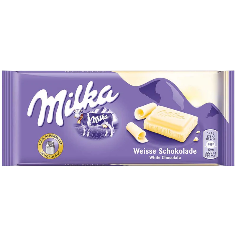 MILKA WHITE CHOCOLATE 90G