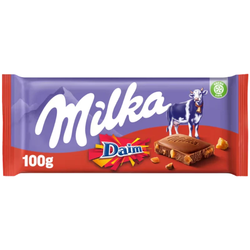 MILKA DAIM CHOCOLATE BAR - 3.5oz (100g)